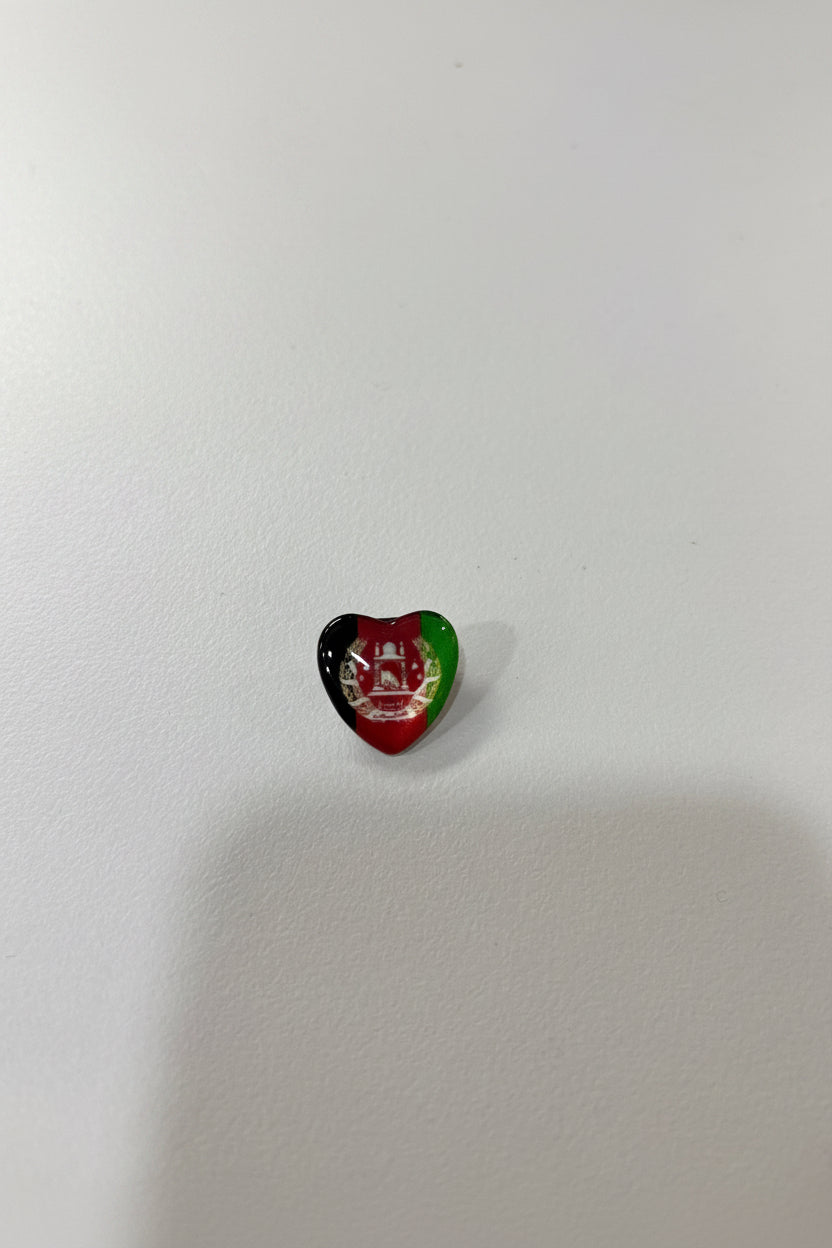Afghan flag heart-shaped emblem PIN