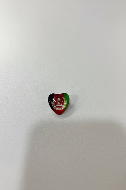 Afghan flag heart-shaped emblem PIN