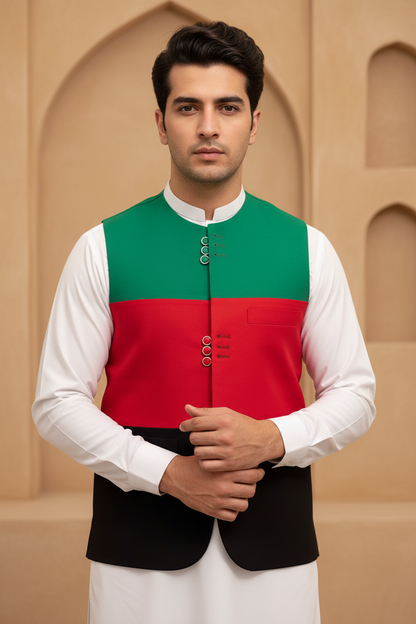 Men’s waist-coat (Afghan flag colors)
