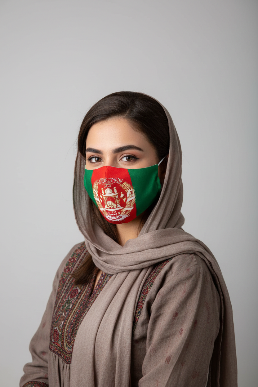 Afghan flag facemask