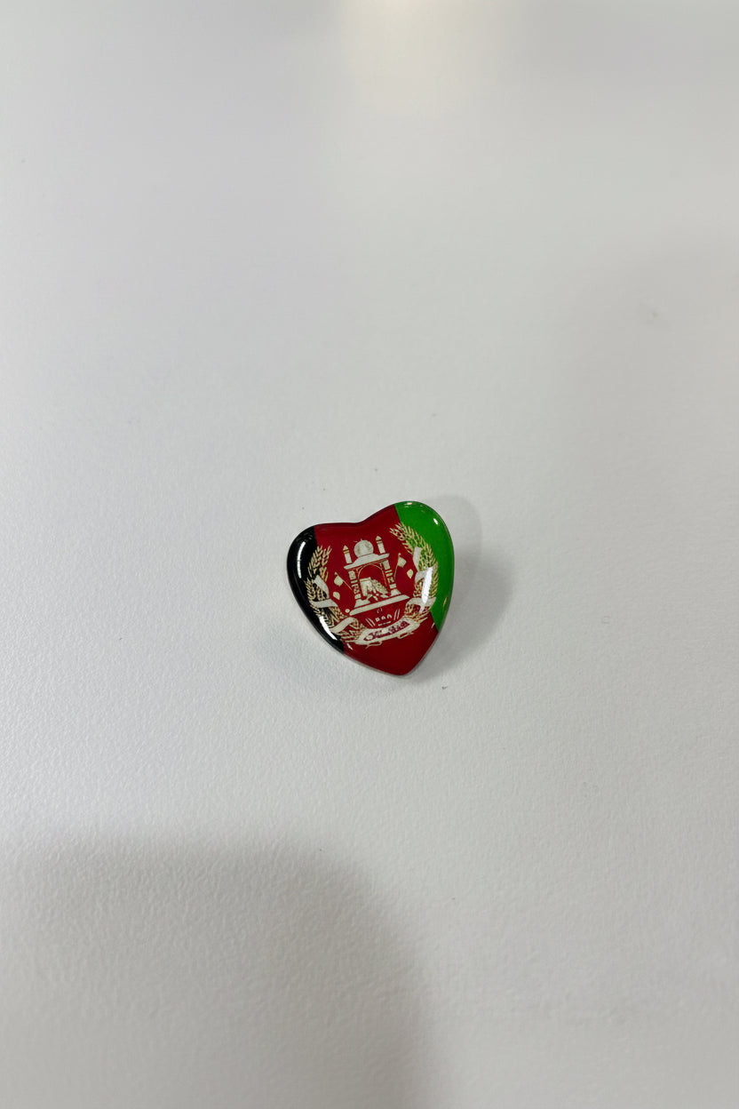Afghan flag heart-shaped emblem PIN
