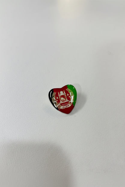 Afghan flag heart-shaped emblem PIN