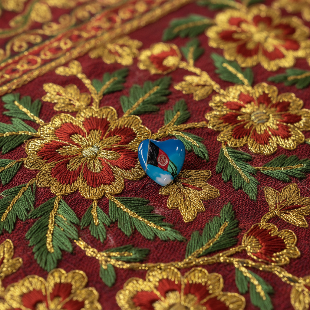 Afghan Flag Pin (wave-blue)