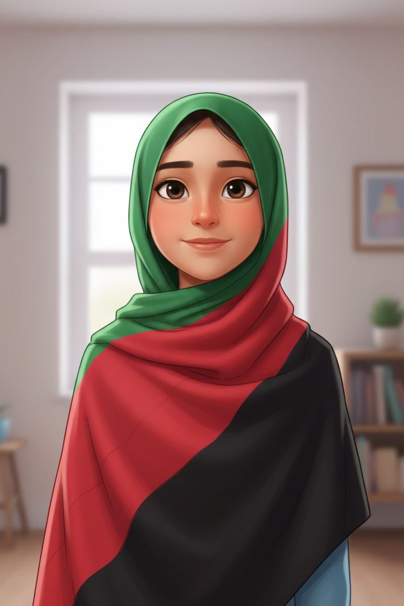 Afghan flag scarf