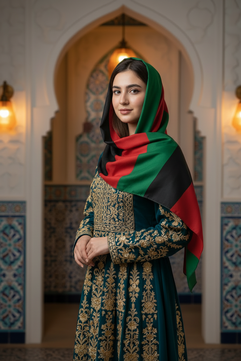 Afghan flag scarf